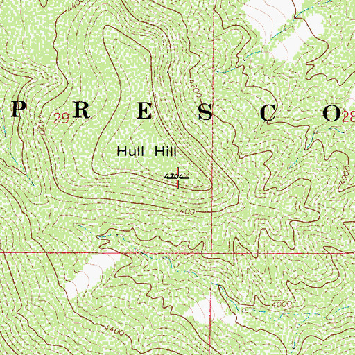 Topographic Map of Hull Hill, AZ