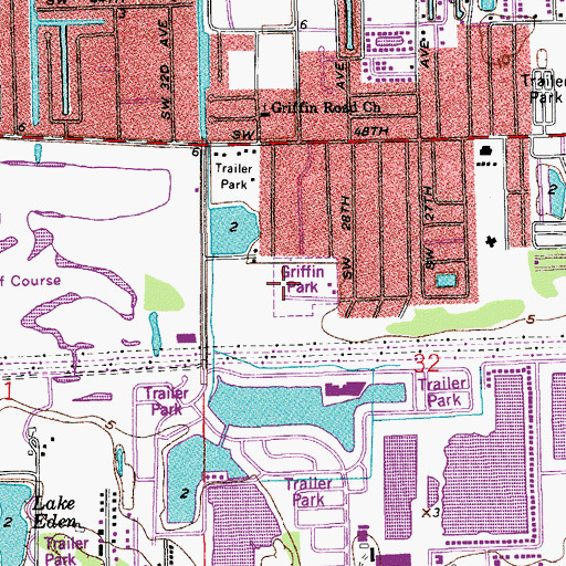 Topographic Map of Griffin Park, FL