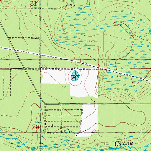 Topographic Map of Center Lake, FL