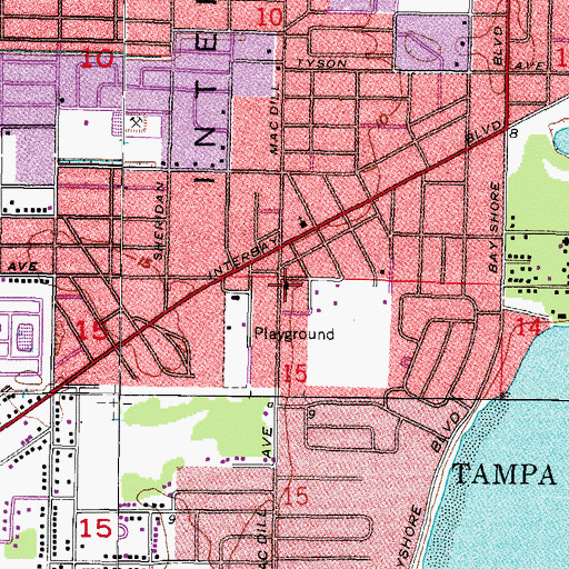 Topographic Map of Bayshore Christian School, FL