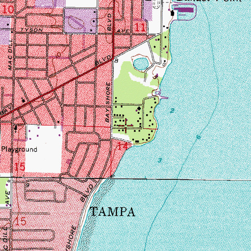 Topographic Map of Ballast Point Christian School, FL