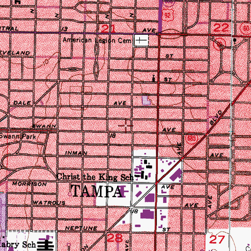Topographic Map of Saint Johns Greek Orthodox Day School, FL