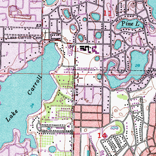 Topographic Map of Kiddie Korral Achievement Center, FL