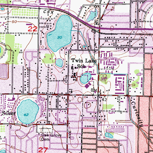 Topographic Map of Hillel School of Tampa, FL