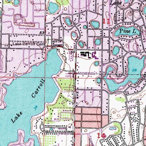 Topographic Map of Louciles Elementary School, FL