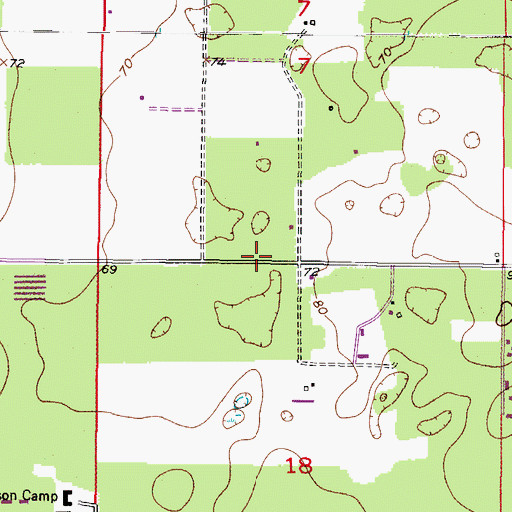 Topographic Map of Adelphi School, FL