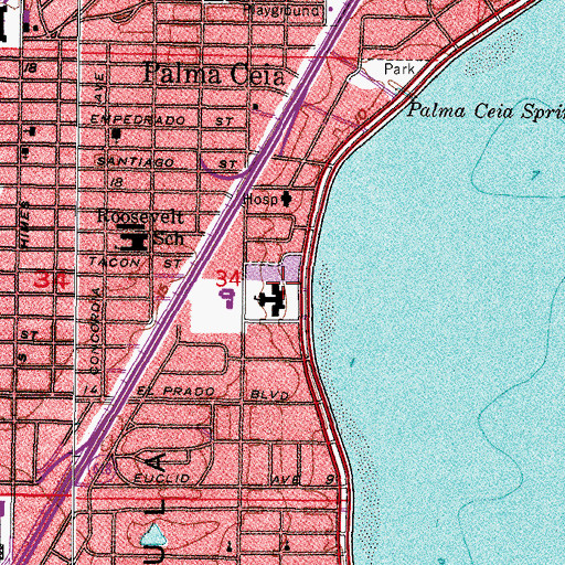 Topographic Map of Academy of the Holy Names High School, FL