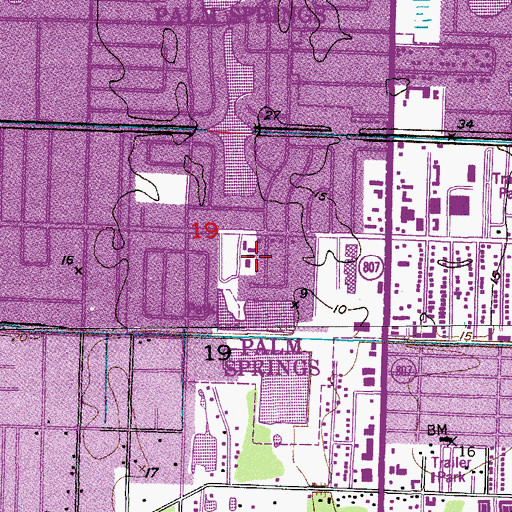 Topographic Map of Trinity Lutheran School, FL