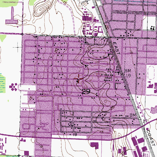 Topographic Map of Edison Russell School, FL