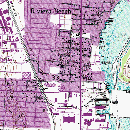 Topographic Map of First Church of God Nursery/Kindergarden, FL
