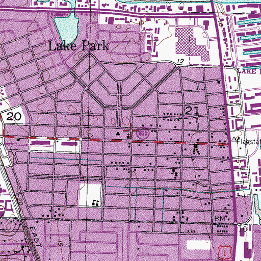 Topographic Map of Coastal Middle and Senior High School, FL