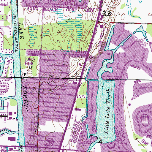 Topographic Map of North Palm Beach Private School, FL