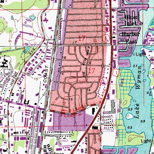 Topographic Map of Alewehi School, FL