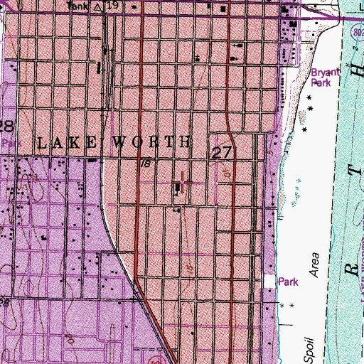 Topographic Map of Cardinal Newman High School, FL
