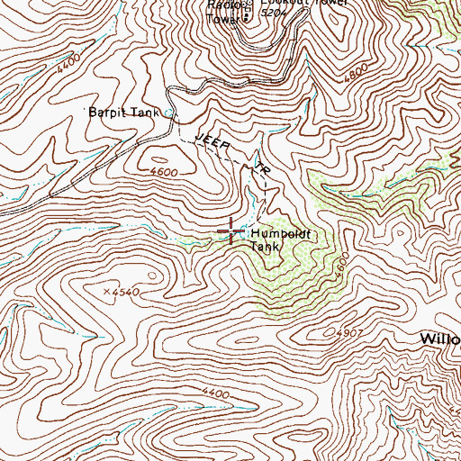 Topographic Map of Humboldt Tank, AZ