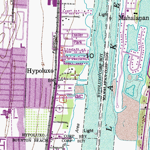 Topographic Map of Hypoluxo Baptist Day Care, FL