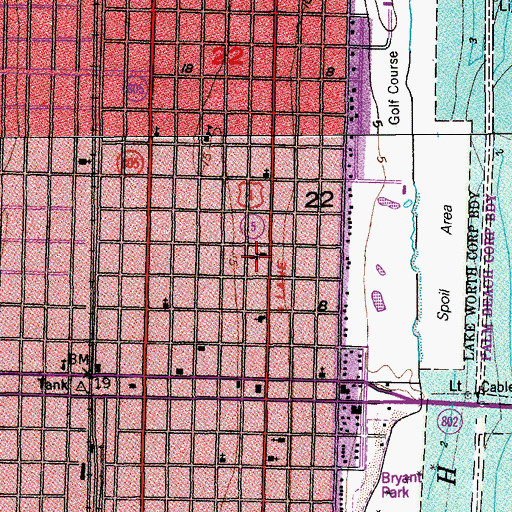 Topographic Map of Sacred Heart School, FL