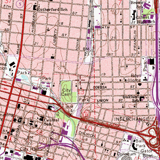Topographic Map of Holy Family Catholic Church, FL