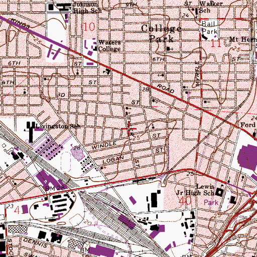 Topographic Map of Mayfair Baptist Church, FL