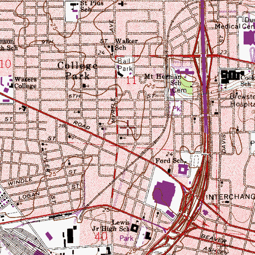 Topographic Map of Mandarin Baptist Church, FL