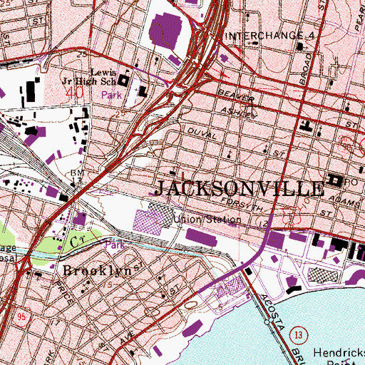 Topographic Map of Central Baptist Church, FL