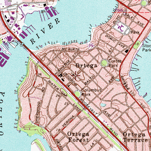 Topographic Map of Whitehouse Baptist Church, FL