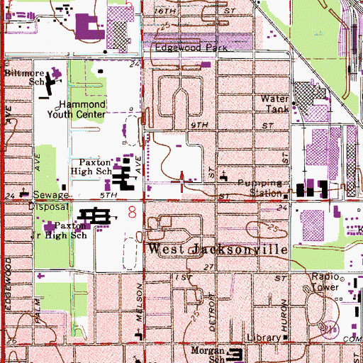 Topographic Map of West Shores Baptist Church, FL