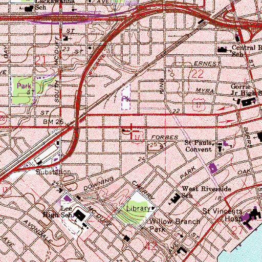 Topographic Map of Harvest Baptist Church, FL