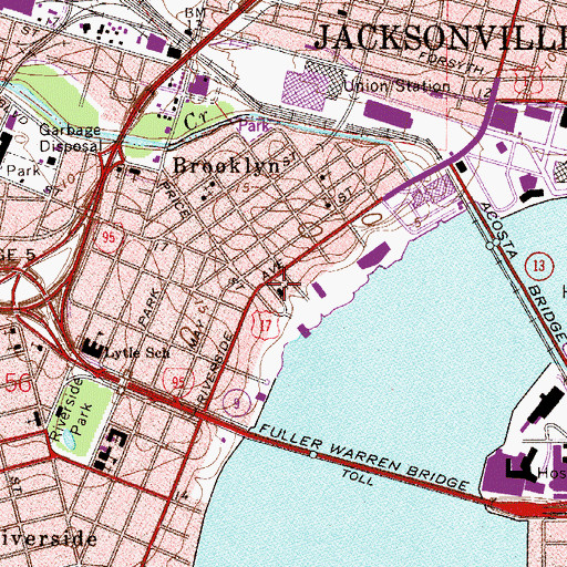 Topographic Map of Immanuel Free Will Baptist Church, FL