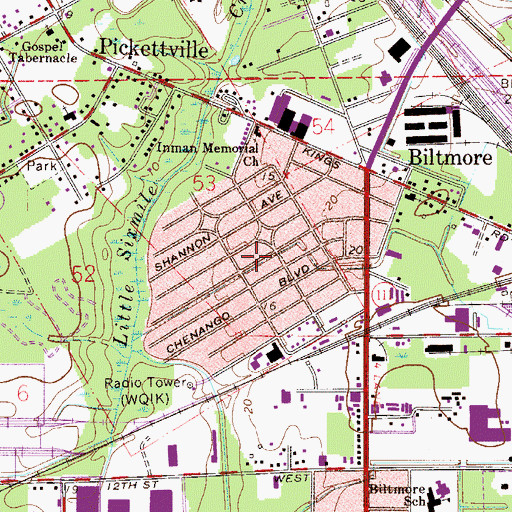 Topographic Map of West Friendship Baptist Church, FL