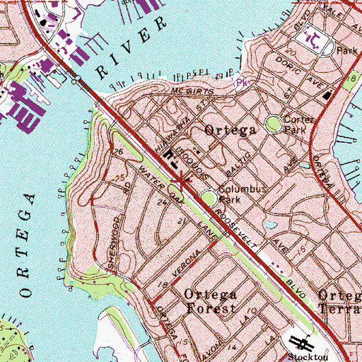 Topographic Map of Second Missionary Baptist Church, FL