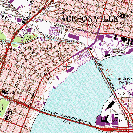 Topographic Map of Calvary Baptist Church, FL