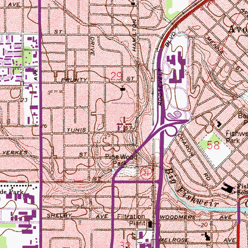 Topographic Map of Saint Johns Baptist Church, FL