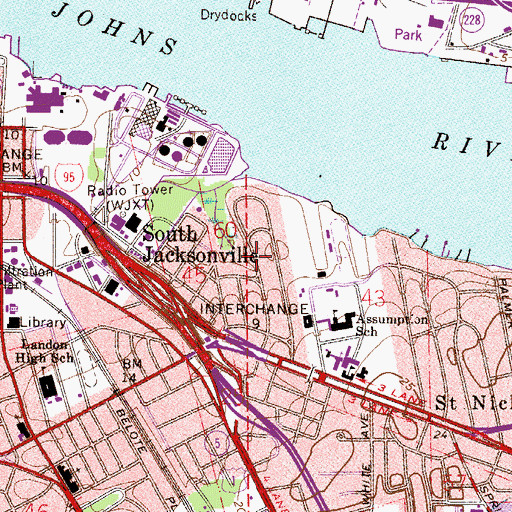 Topographic Map of Mount Sinai Baptist Church, FL