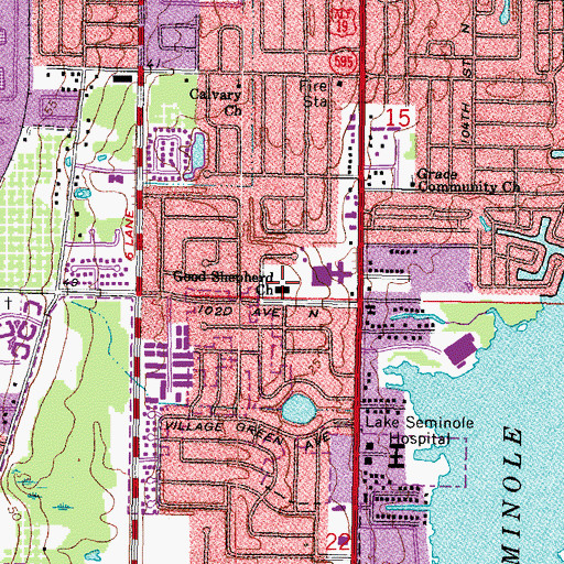 Topographic Map of Lutheran Church of the Good Shepherd, FL