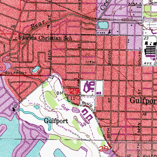 Topographic Map of Bay Point Christian Church, FL