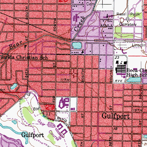 Topographic Map of Grace Bible Church, FL