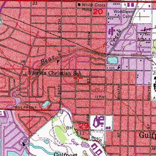 Topographic Map of Bethel Lutheran Church, FL