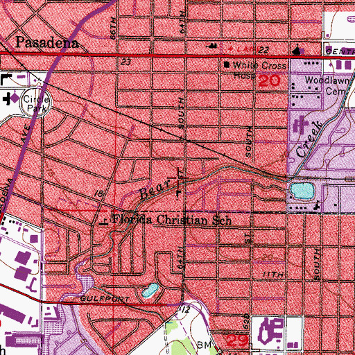 Topographic Map of Saint Andrew Lutheran Church, FL