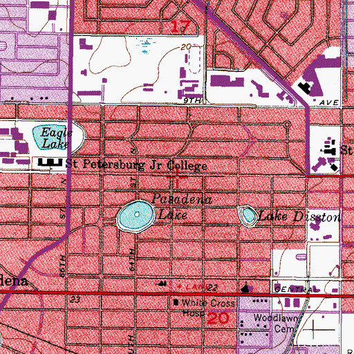 Topographic Map of Pass-a-Grille Beach Community Church, FL