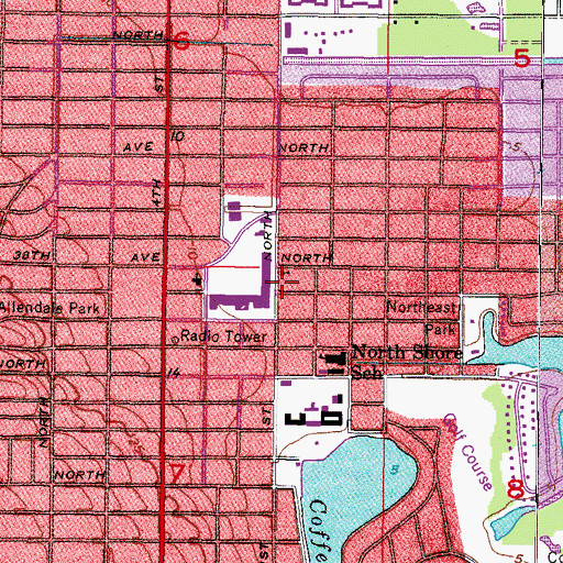 Topographic Map of North East Park Baptist Church, FL
