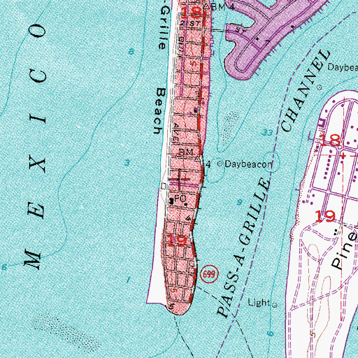 Topographic Map of Pass-A-Grille Beach Community Church, FL