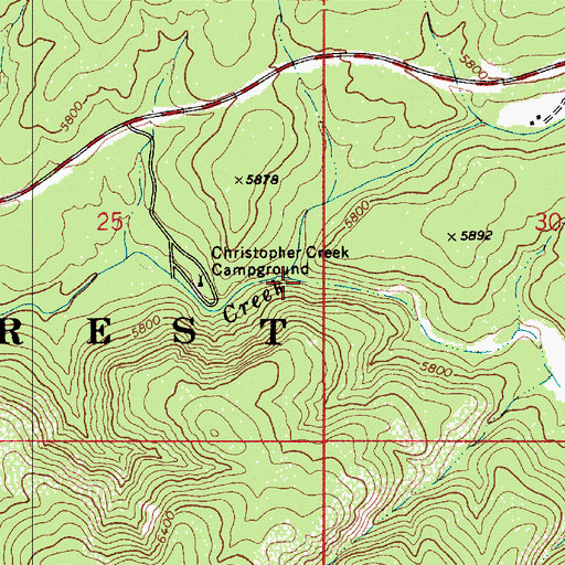 Topographic Map of Hunter Creek, AZ