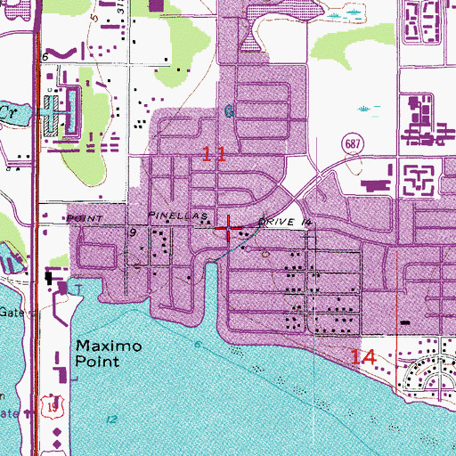 Topographic Map of Polish National Catholic Church of Saint Mary, FL
