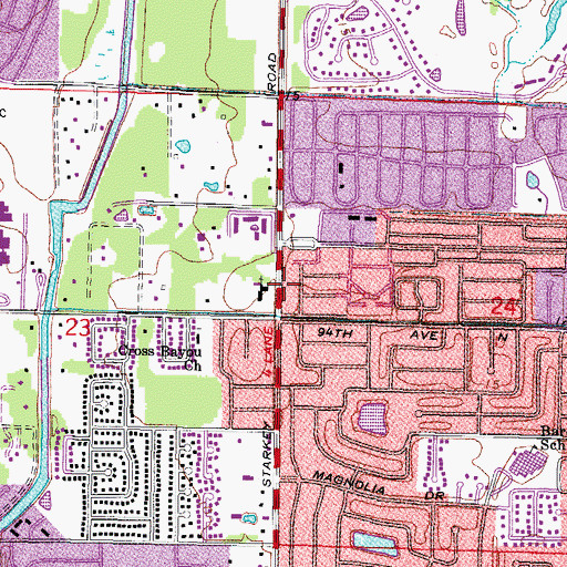 Topographic Map of Starkey Road Baptist Church, FL
