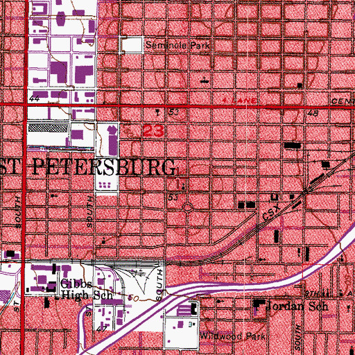 Topographic Map of Bethel Metropolitan Baptist Church, FL