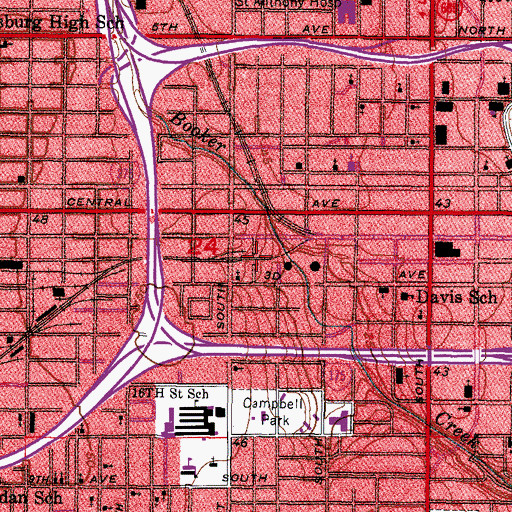 Topographic Map of Bethel Community Baptist Church, FL