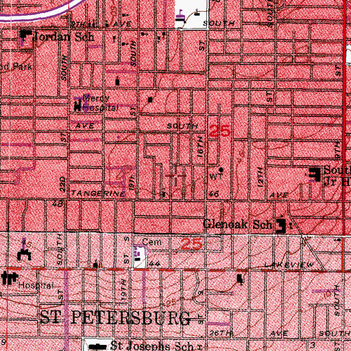 Topographic Map of Mount Zion Progressive Baptist Church, FL