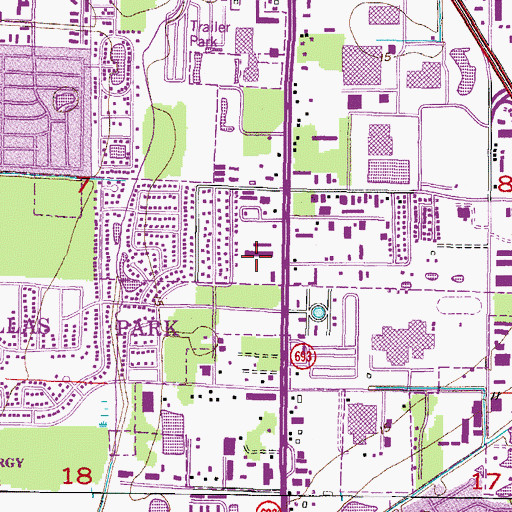 Topographic Map of Assembly of God Church, FL