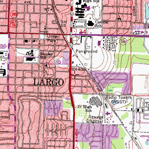 Topographic Map of Saint Catherine of Siena Catholic Church, FL